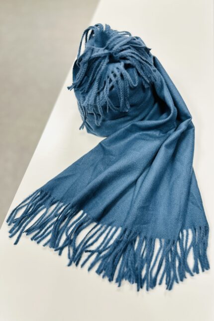 Dicker Sky Cashmere Winterschal mit Fransen in Petrol
