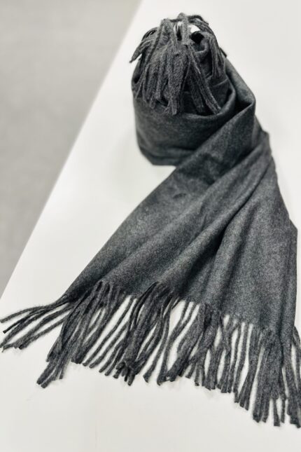 Dicker Sky Cashmere Winterschal mit Fransen in GreyMelange